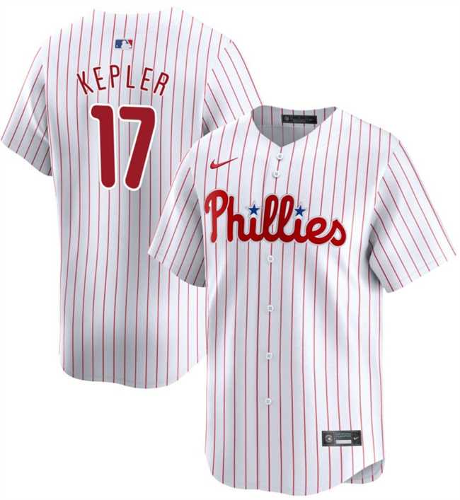 Mens Philadelphia Phillies #17 Max Kepler White 2024 Home Limited Stitched Jersey Dzhi->philadelphia phillies->MLB Jersey